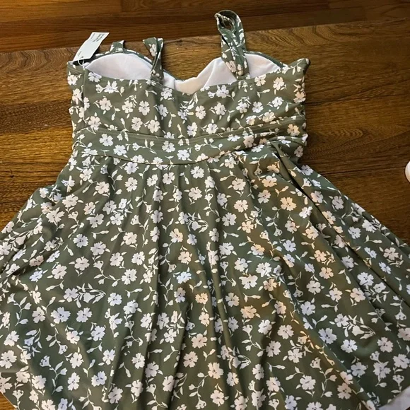 BloomChic Olive Floral Swimsuit Aline Dress size 14/16 1X - Picture 4 of 5